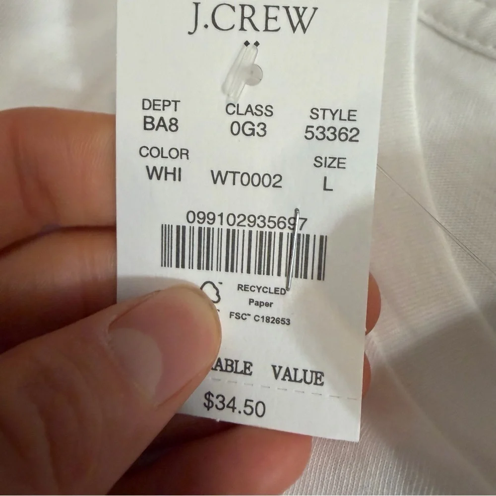 J crew Cotton washed jersey tee white